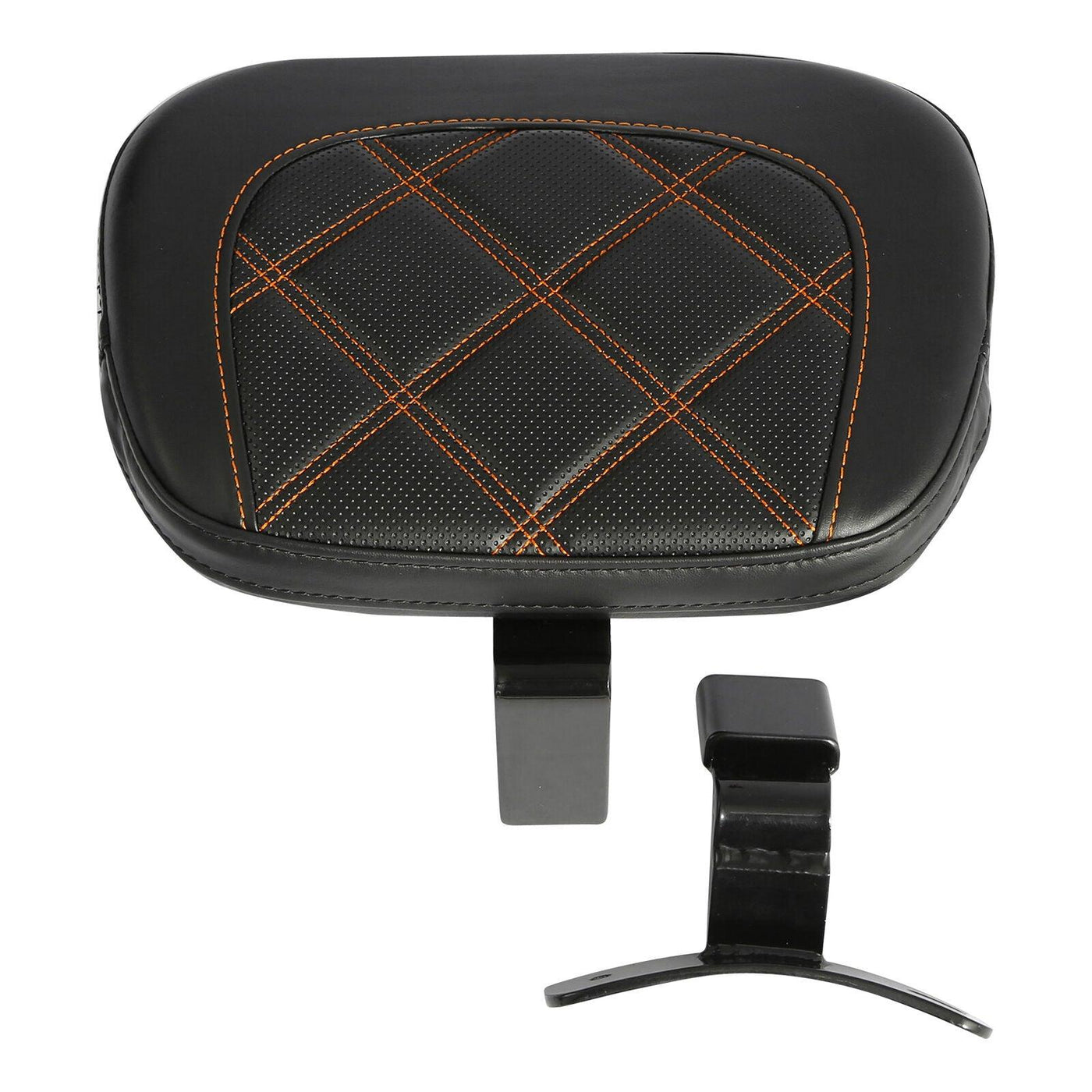 Black +Orange Front Driver Rider Backrest Pad Fit For Harley Touring 2009-2022 - Moto Life Products