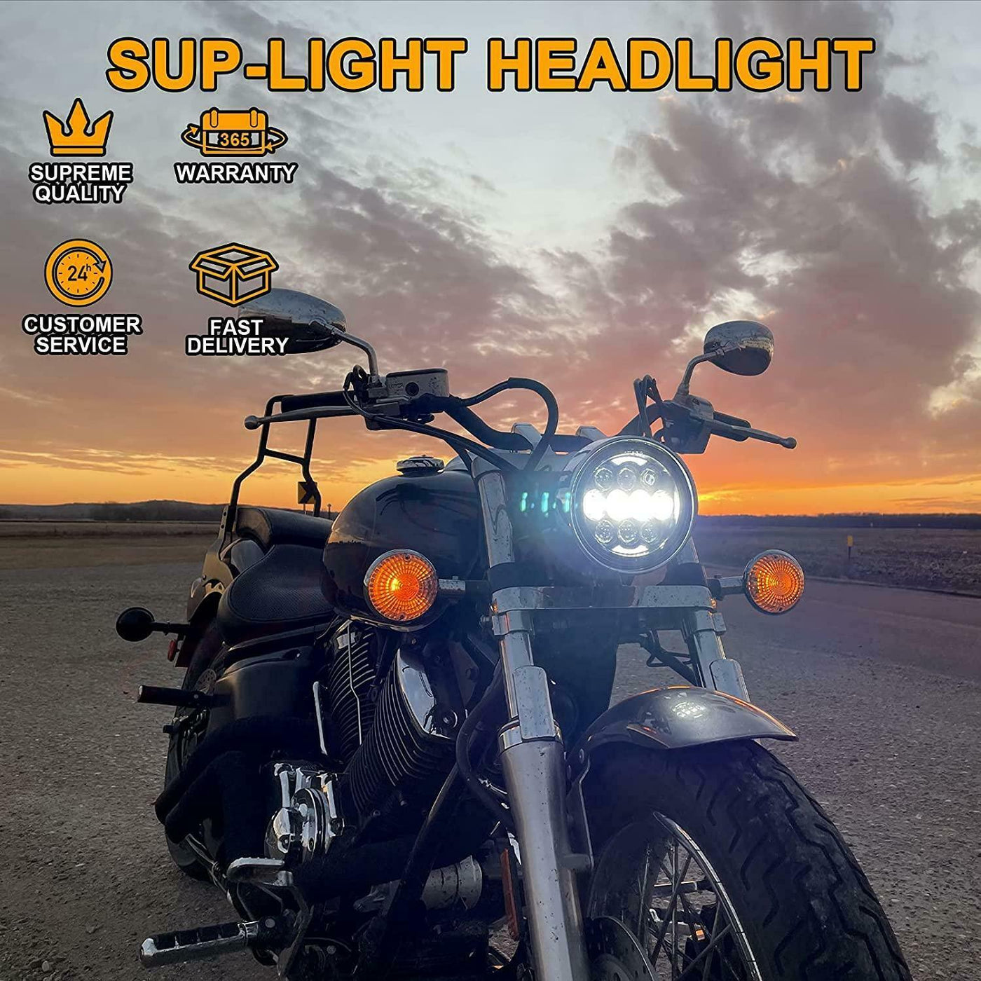 5-3/4" LED 5.75" Headlight Turn Signal For Harley Davidson Sportster XL 1200 883 - Moto Life Products