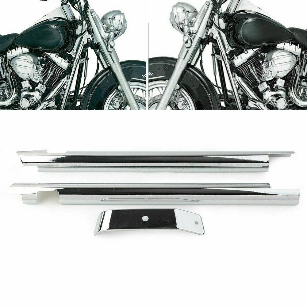 Chrome Down Tube Front Frame Cover Accent Trim For Harley Softail Twin Cam 00-06 - Moto Life Products