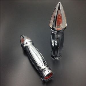 Hand Grips 25mm CHROMED Turn Signals for Harley Davidson Customs Dyna - Moto Life Products