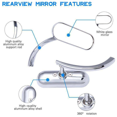 For Harley Davidson Dyna Iron 883 Road Glide Chrome Motorcycle Rearview Mirrors - Moto Life Products