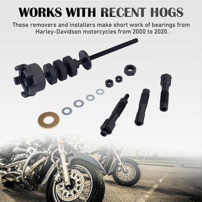 18pc Wheel Bearing  Remover and Installer Tool Set for Recent Harley Davidson - Moto Life Products