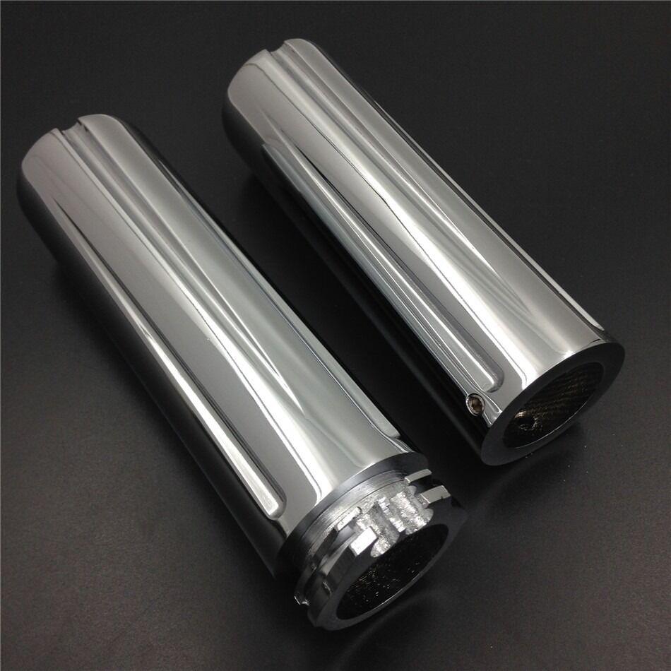 Motorcycle chrome Cross End Style 7/8" inch  Hand Grips For Honda Suzuki Kawasak - Moto Life Products