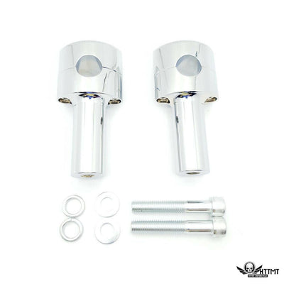 Chrome 4'' Tall Risers 1'' Handlebar Clamps For Harley Softail Heritage Springer - Moto Life Products
