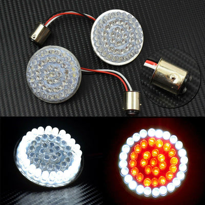 2'' 1157 Bullet Turn Signal White/Red LED Light Fit For Harley Sportster Softail - Moto Life Products