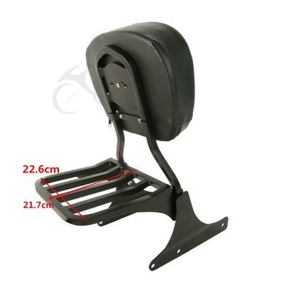 Black Rigid Backrest Sissy Bar Luggage Rack Fit For Harley Softail 1984-2005 - Moto Life Products