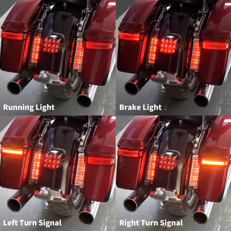 LED Saddlebag Run Brake Turn Light Red Lens Fit For Harley Touring Glide 1997-13 - Moto Life Products